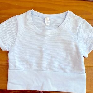 Cropped ice blue t-shirt from Aerie